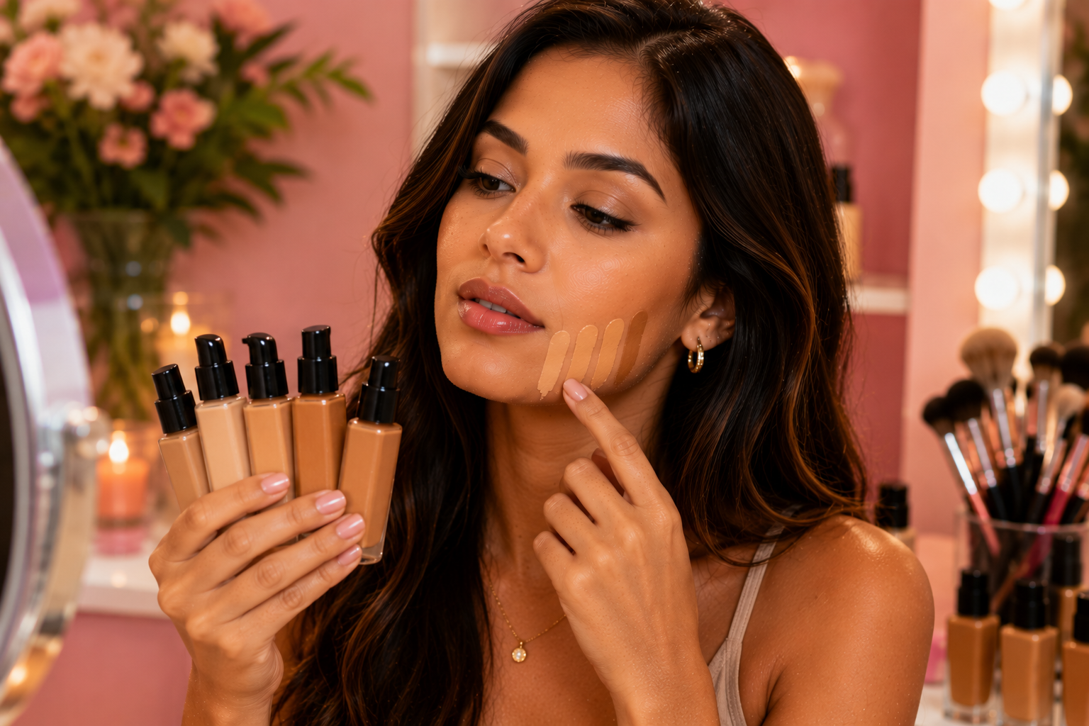 Mulher se maquiando em tutorial de maquiagem para iniciantes
